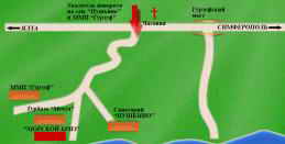 Пансионат Морской Бриз, схема проезда